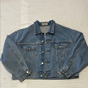 Women Guess Classic Blue Denim Jacket Large